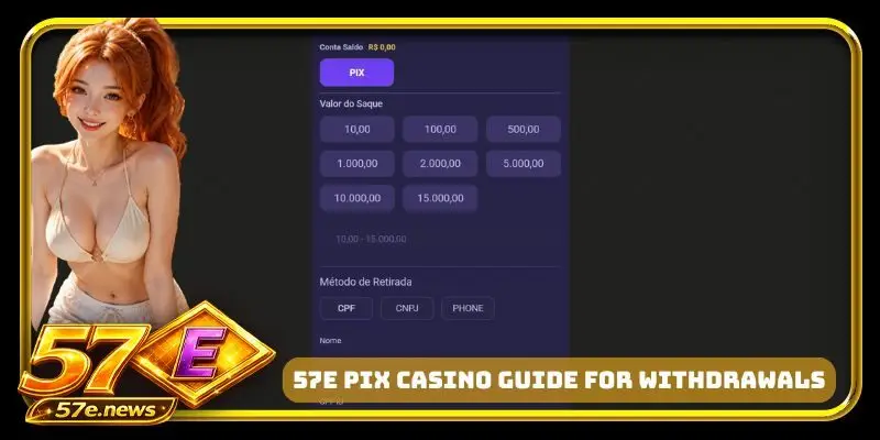 57E PIX casino guide for withdrawals